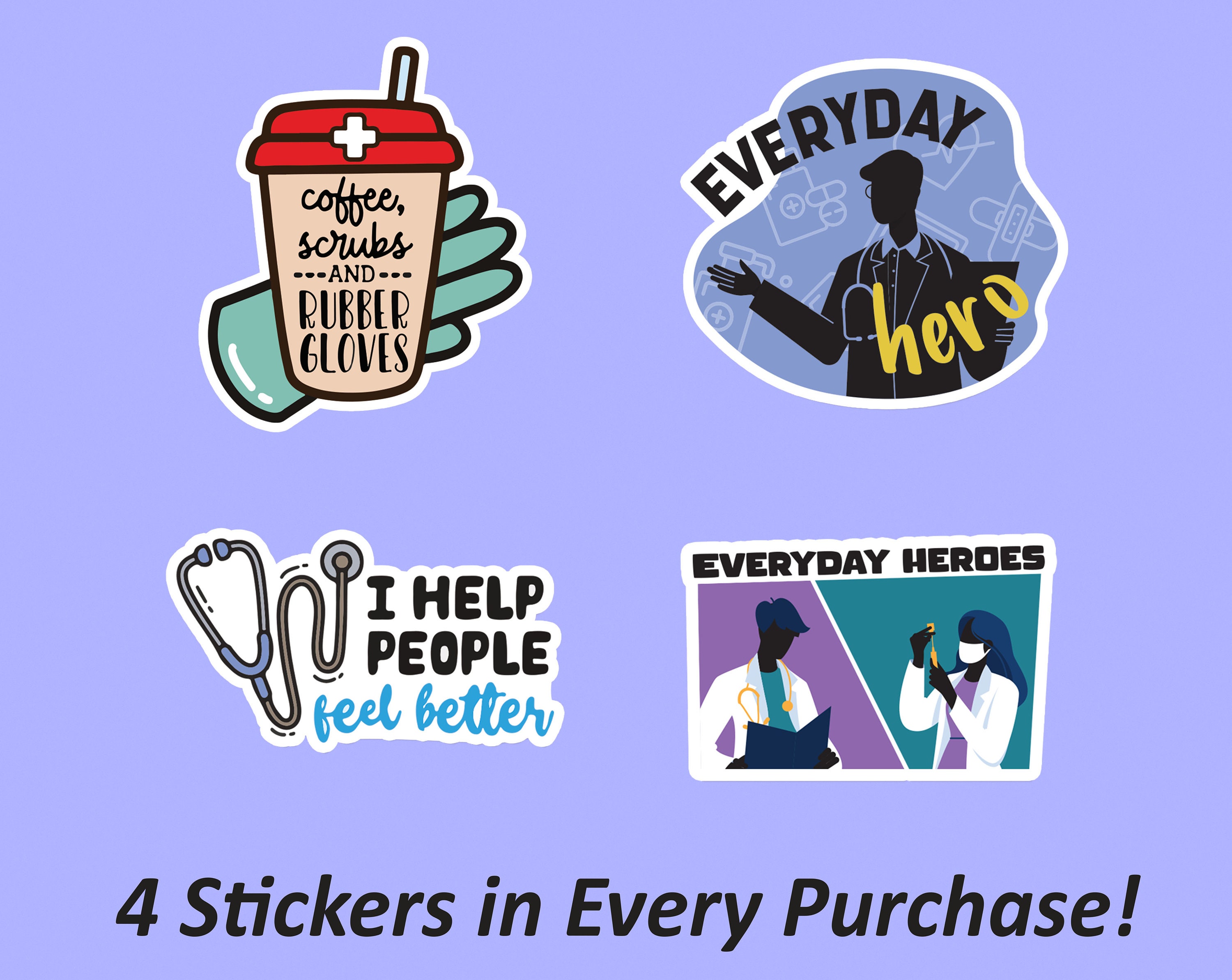 Health Care Workers | Medical Stickers, Medical Sticker Pack, Water Bottle Stickers, Water Resistant, Fun Stickers, Decorative Stickers