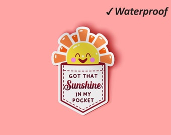 Got That Sunshine In My Pocket Sticker Set | Summer Gifts, Laptop Stickers, Planner Sticker, Beach Life, Waterproof Stickers, Fade Resistant
