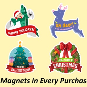 Reindeer Magnet, Refrigerator Magnet Set, Wreath Magnet, Holiday Magnet Decor, Cheap Fridge Magnet, Christmas Tree Magnet, Waterproof Magnet