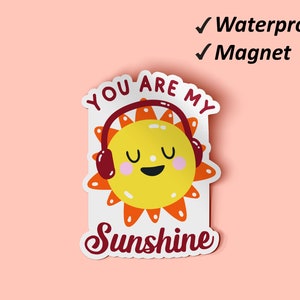 You Are My Sunshine Magnet Set | Waves Art, Magnet For The Fridge, Beach Magnets, Sunshine Print, Waterproof Magnets, Fade Resistant