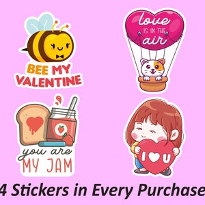 Pun Stickers | Love Day Sticker, Valentines Sticker Set, Love Is In The Air, Sticker Bundle, Scrapbook Sticker, Waterproof Sticker
