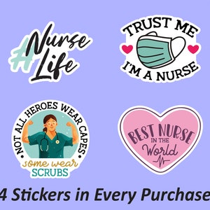 Health Care Stickers | Nurse Stickers, Nurse Sticker Set, Computer Stickers, Fun Stickers, Gift Stickers, Water Resistant Stickers