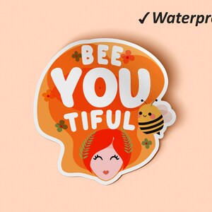 Pacote de adesivos Bee-YOU-tiful | Adesivos de planejador de energia feminina, adesivos de arte, adesivos de diário, adesivos à prova d'água e resistentes ao desbotamento