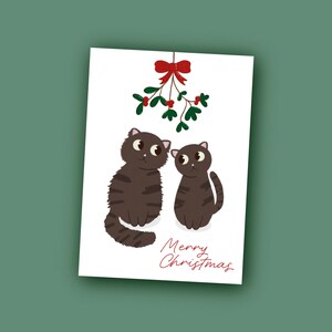 Illustrazione personalizzata dell'animale domestico, cartolina di Natale del gatto, ritratto dell'animale domestico, biglietto di auguri/ritratto, tutte le occasioni, biglietto carino minimalista per animali