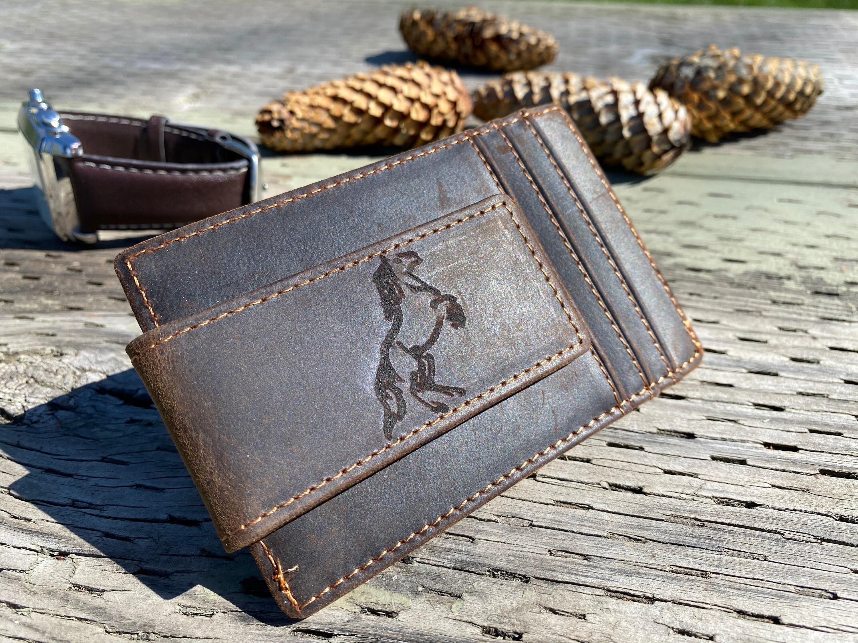 Personalized Engraved Money Clip for Men Cow Leather Money Etsy