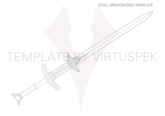 Steel Greatsword Template the Elder Scrolls V: Skyrim - Etsy