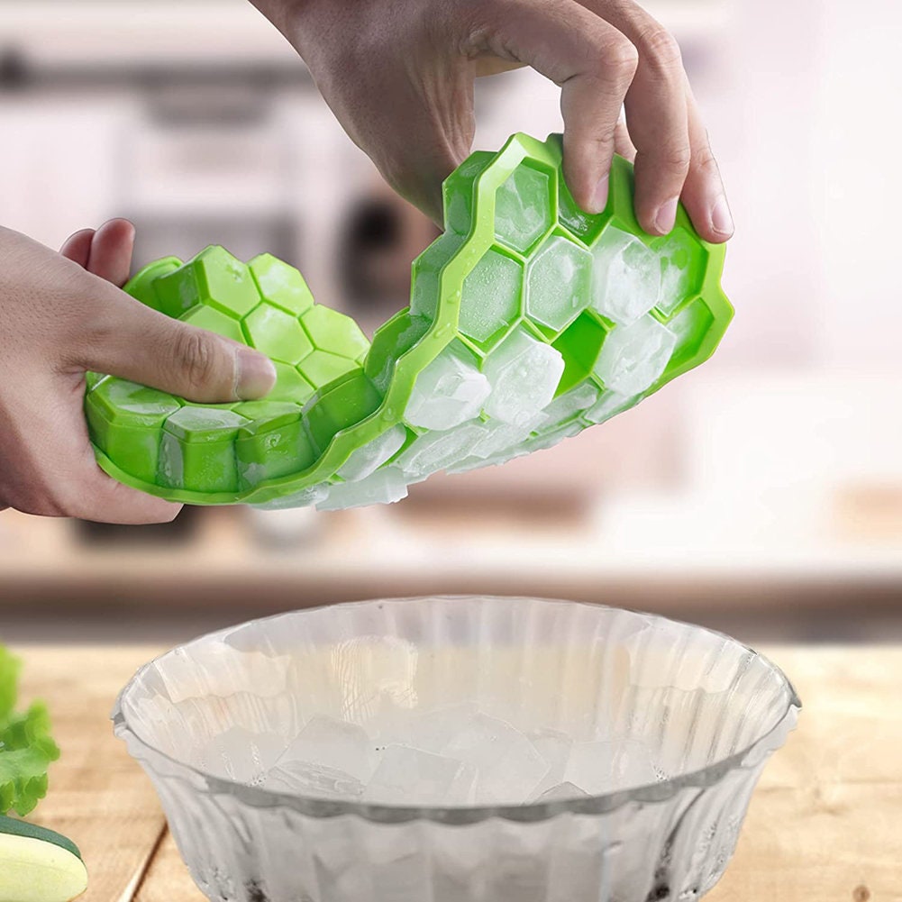 Zulay Kitchen Honeycomb Shaped Silicone Ice Cube Tray Set