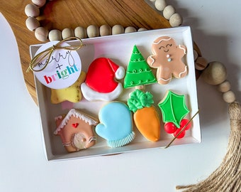 Christmas Mini Sugar Cookies set of 4 or 8 - Advent Cookie Calendar