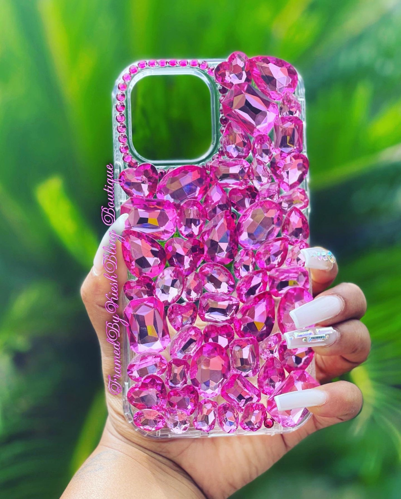 Pink Chunky Stone Phone Case Etsy