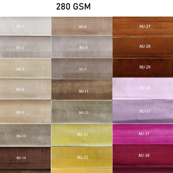 100 couleurs, échantillons de tissu velours léger, échantillons de velours, tissu au mètre, 110" de large, tissu pour rideaux et ameublement