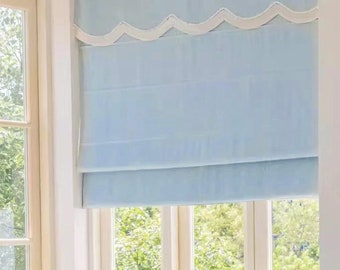85 Colors Custom Roman Shades With Valance,Shade with Chain System,window blind, Window treatment, Cotton blend roman blind with border trim