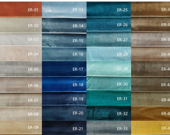 82 couleurs, échantillons de tissu de velours lourd, 30 % coton, échantillons de velours, tissu au mètre, 110" de large, tissu pour rideaux et tissus d'ameublement