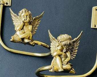 Handmade solid Brass Sleeping angel Curtain Tieback ,drapery antique Gold holdbacks,Lost wax casting, curtain hooks,curtain hardwares