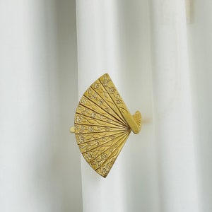 Handmade solid Brass Chinese fan Curtain Tieback ,drapery  holdbacks,Lost wax casting, curtain hooks,curtain hardwares,home decor