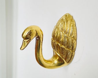 Handmade solid Brass Swan Wall hook ,Antique gold animal decorative hook,Lost wax casting, towel hook, clothing hooks