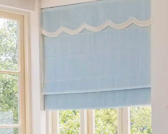 85 Colors Custom Roman Shades With Valance,Hardware include, window blind, Window treatment, Cotton blend roman blind with border trim