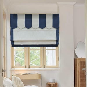 85 Colors Custom Roman Shades With Valance, Shade with Chain , window blind, Window treatment, Cotton blend roman blind with border trim