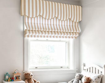 Cortinas romanas personalizadas en 10 colores con cenefa ondulada, cortina romana con sistema de cadena, persiana para ventana, cortinas para habitación infantil.