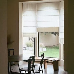 40 Colors ,100% linen Cordless Custom Roman Shades ,Flat Roman Shade , window treatment, Roman Blinds