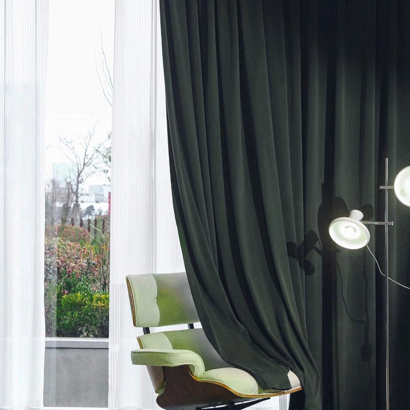 Green Gray Curtains - Etsy