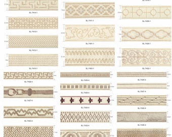 Beige Embroidered tape trim for curtains/roman shade, decorative trim,high quality, old by meter, sewing trims, ribbon trim,Upholstery  Trim
