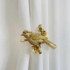 Handmade solid Brass Sparrow Curtain Tieback ,Antique gold drapery  holdbacks,Lost wax casting, curtain hooks,curtain hardwares,home decor