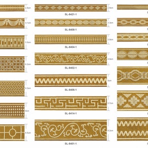 Gold/yellow Embroidered tape trim for curtains, decorative trim,high quality, old by meter, sewing trims, ribbon trim,Upholstery  Trim