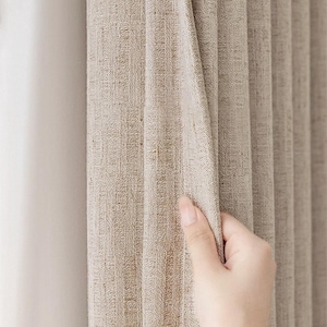 A Pair of Linen blend curtains, Texture Linen curtains Living Room curtains, Drapery Panels, Bedroom curtains, Custom made
