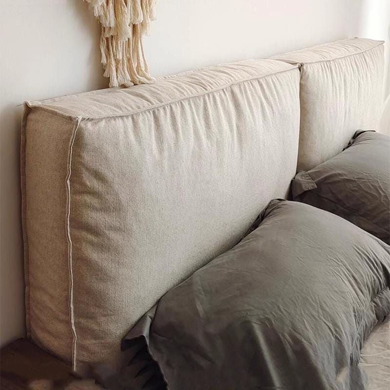 Linen sofa cushion cover,backrest cushion cover, Off white  Cushion Cover with piping,Bench Cushion cover,Bed Back Cushion cover