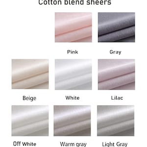 A Pair of Linen/cotton Blend Sheer Curtains with Thin trim ,Living Room curtains,Café Curtains, Privacy curtains, Custom made image 3