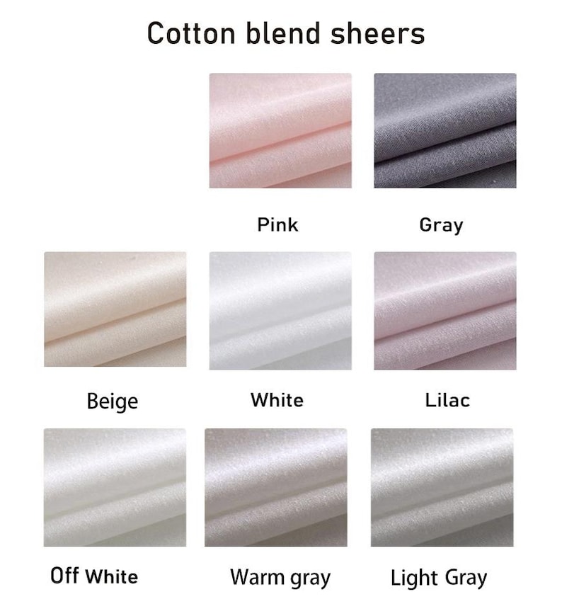 A Pair of Linen/cotton Blend Sheer Curtains with Thin trim ,Living Room curtains,Café Curtains, Privacy curtains, Custom made image 3