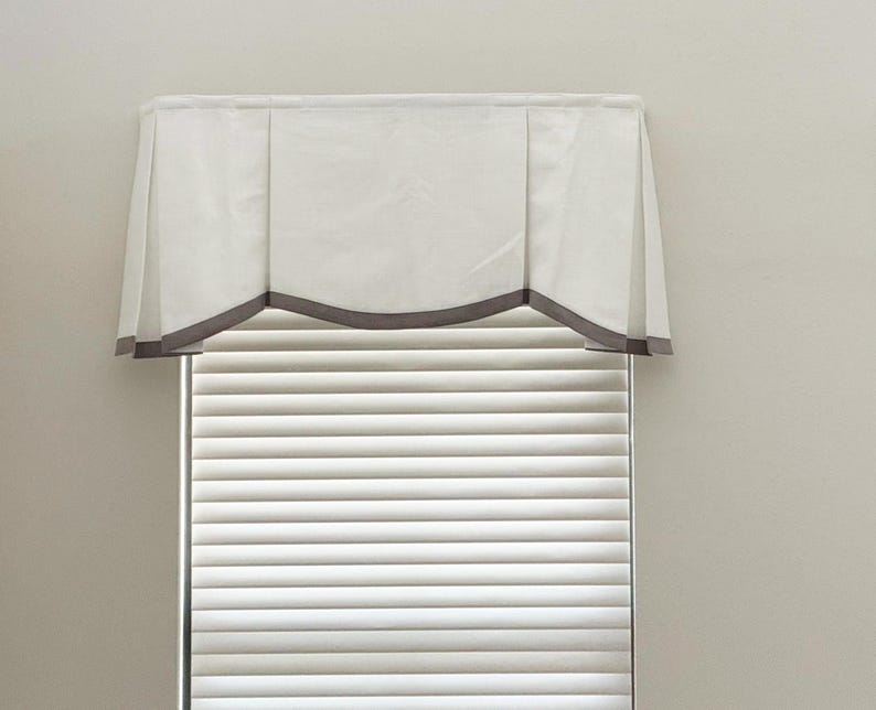 Structured Valance 85 Colors,custom Size Window Valance. Scalloped Pleated Valance , Cafe ...
