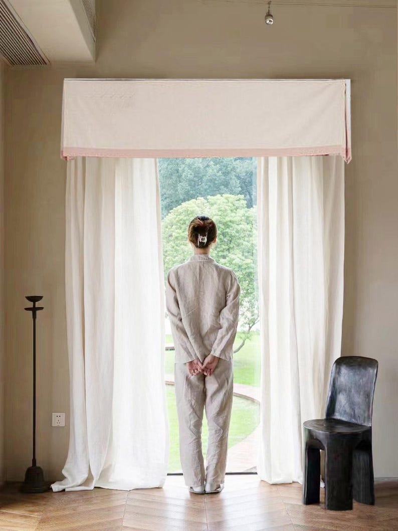 85 Colors,custom Size Window Valance. Flat Valance With Trim ,cafe