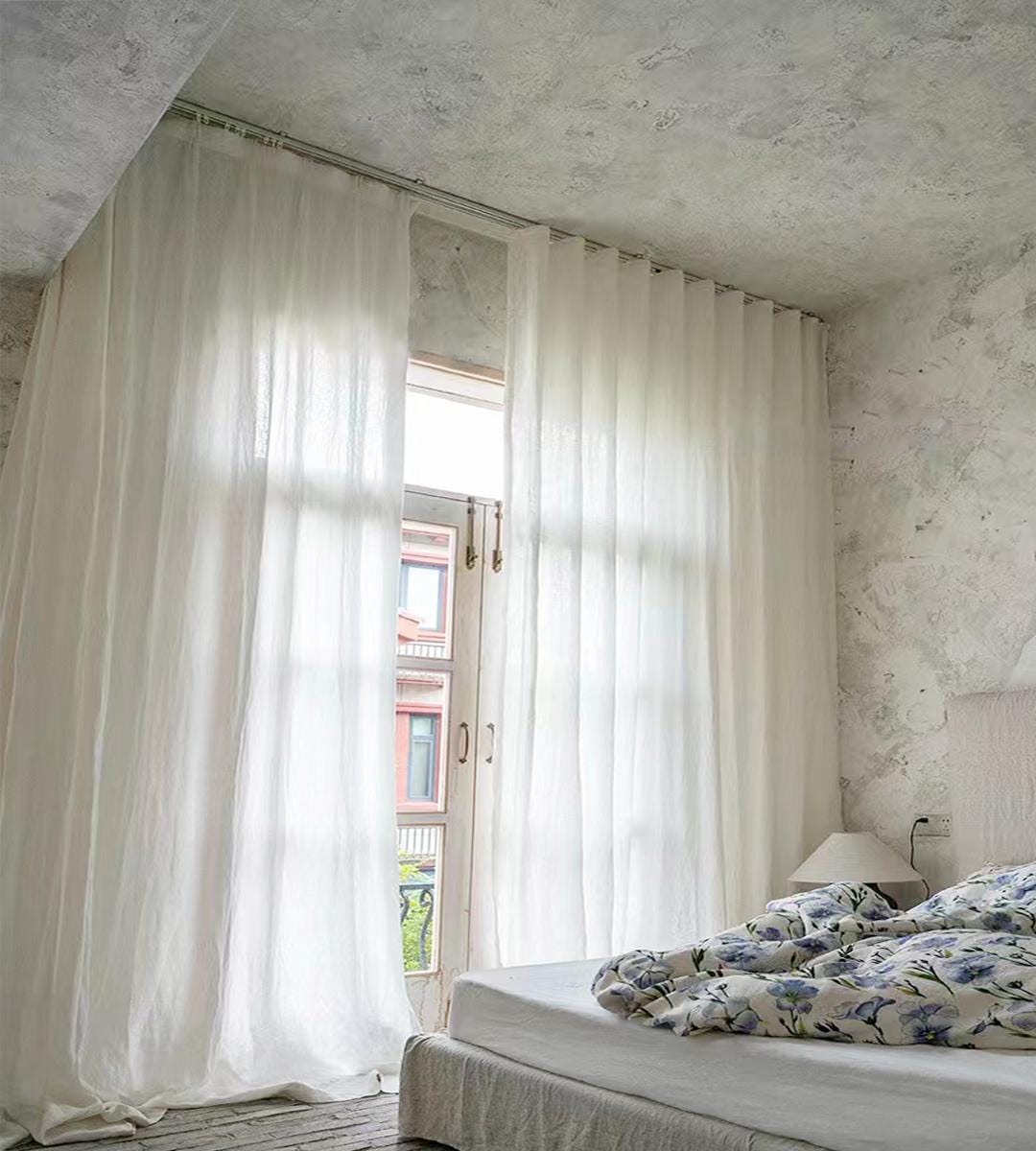 Ripple Folds Linen Curtains, Track Included, 37 Colors A Pair of 100% ...