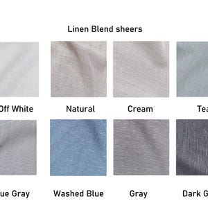 A Pair of Linen/cotton Blend Sheer Curtains with Thin trim ,Living Room curtains,Café Curtains, Privacy curtains, Custom made image 4