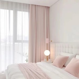 30-7 A Pair of powder pink curtains , Living Room curtains, curtains for girl,Velvet Drapery Panels,Bedroom curtains, Custom made