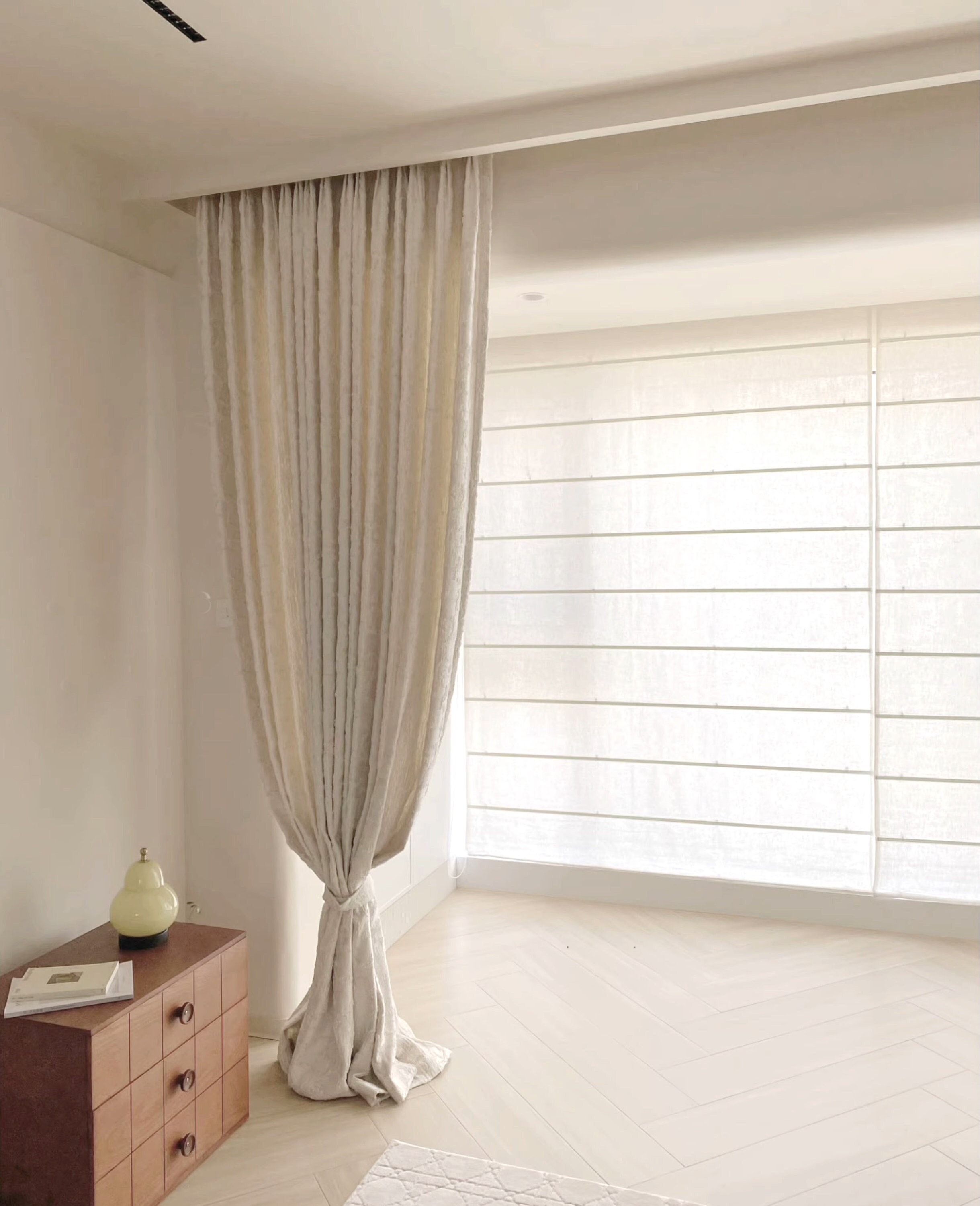 4 Colours A Pair of off White Curtains With Texture, Custom Boho ...