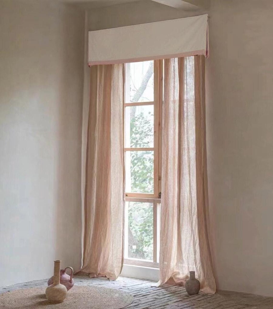 85 Colors,custom Size Window Valance. Flat Valance With Trim ,cafe