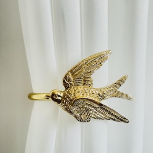 Handmade solid Brass Swallow Curtain Tieback ,Antique gold drapery  holdbacks,Lost wax casting, curtain hooks,curtain hardwares,home decor