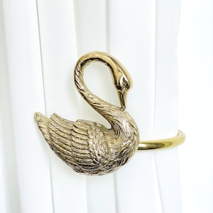 Handmade solid Brass Swan Curtain Tieback ,Antique gold drapery  holdbacks,Lost wax casting, curtain hooks,curtain hardwares,home decor