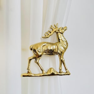 Handmade solid Brass Deer Curtain Tieback,Antique gold drapery holdbacks,Lost wax casting,curtain hooks,curtain hardwares,home decor