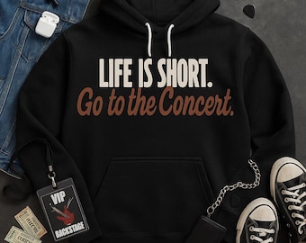 Felpa con cappuccio Life Is Short Go To The Concert, maglione streetwear gotico per musica e vibrazioni alternative