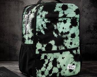 Personalized Tie-Dye Backpack, Skeleton Goth Bookbag
