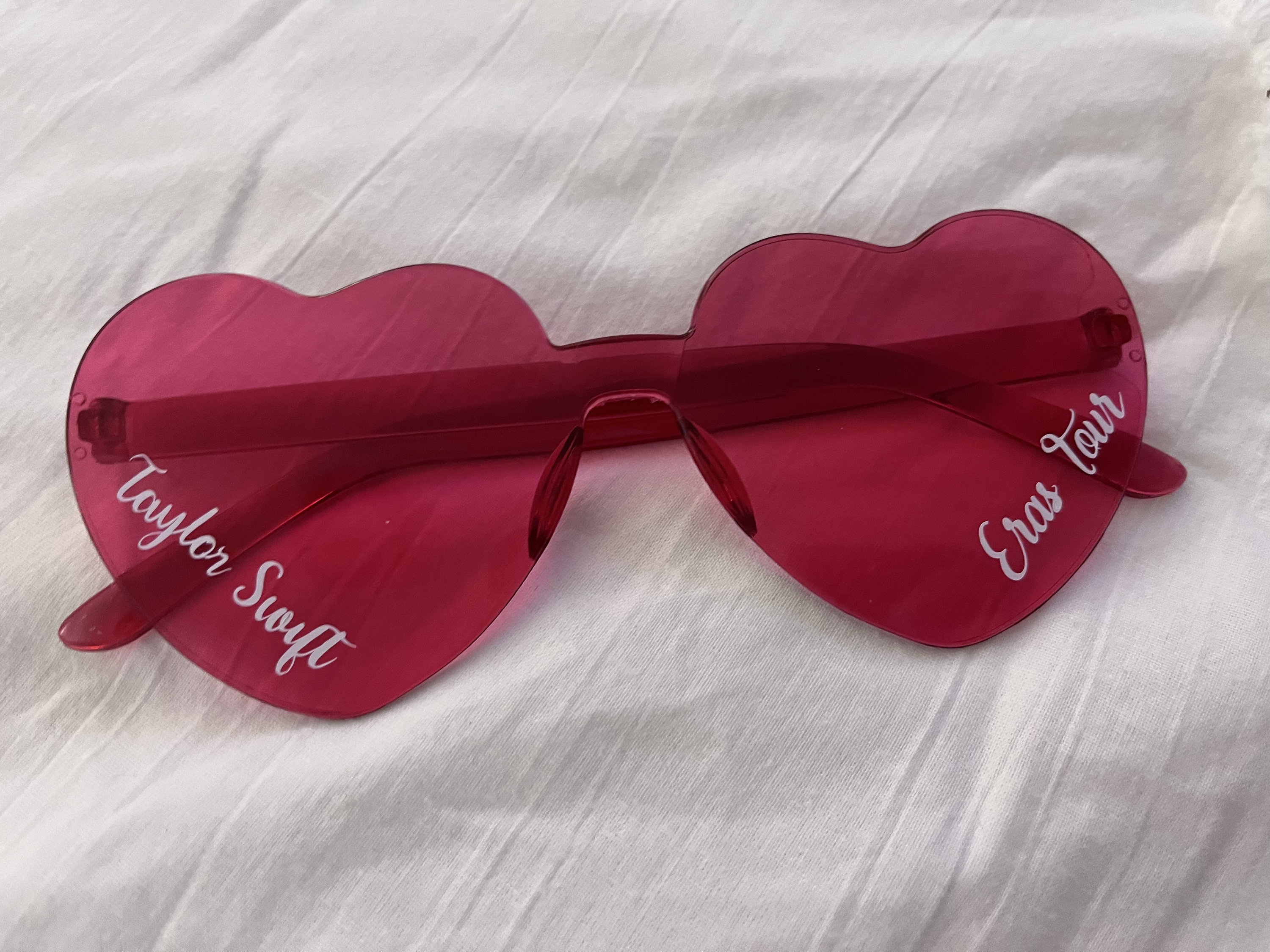 Taylor Swift Eras Tour Pink Heart Sunglasses Taylor Swift Personalised The Eras Tour Heart Sunglasses main image 3