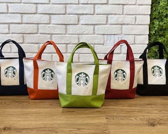 Bolsa de compras de lona para el almuerzo de Starbucks