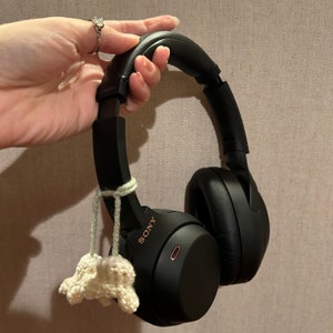 lily of the valley crochet headphone accessory