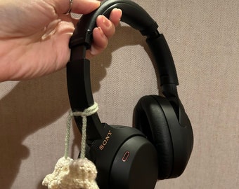 lily of the valley crochet headphone accessory
