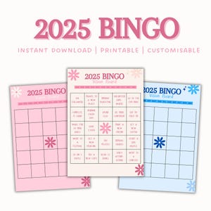 2025 Bingo Bundle Vision Board | Completely Customisable on Canva | New Year's Resolution Tracker | Instant Download | Printable