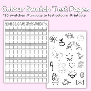 Afdrukbare kleurplaat 120 staaltestpagina | Marker Testblad Kleurstaal Journal Grafiek Leeg Voor Artists Hygge PDF Instant Download