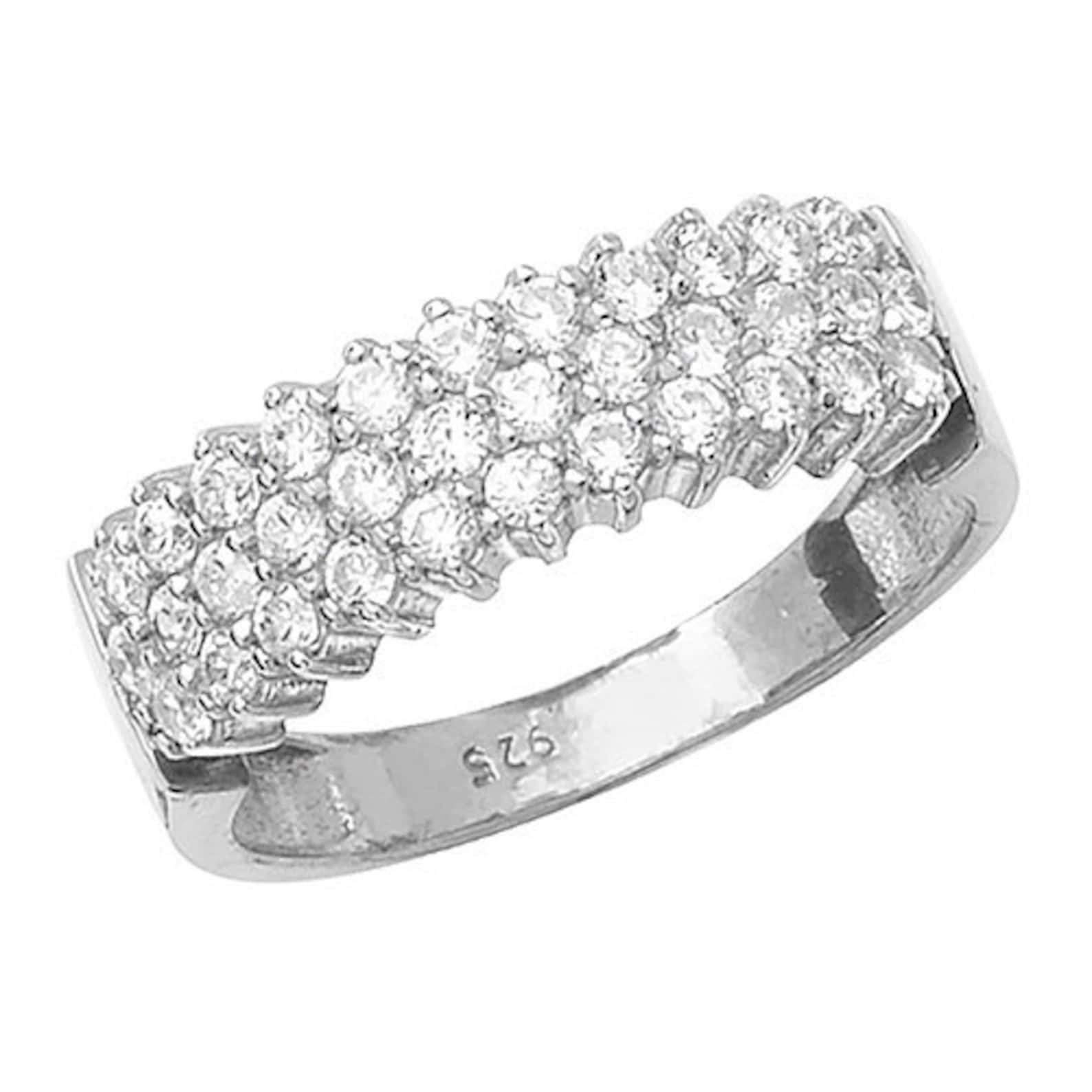 925 Sterling Silver Ladies' CZ Ring Etsy